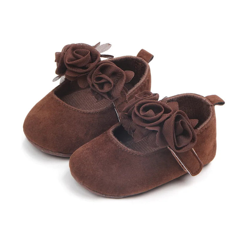 Baby Girl Shoes First Walkers Flower Pattern Fabric Cotton Shoe Unisex Non-slip Breathable Soft Bottom Toddler Crib 0-18M