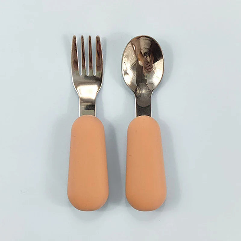 EtherealBe Stainless Steel Baby Utensils Set - Colorful & Safe