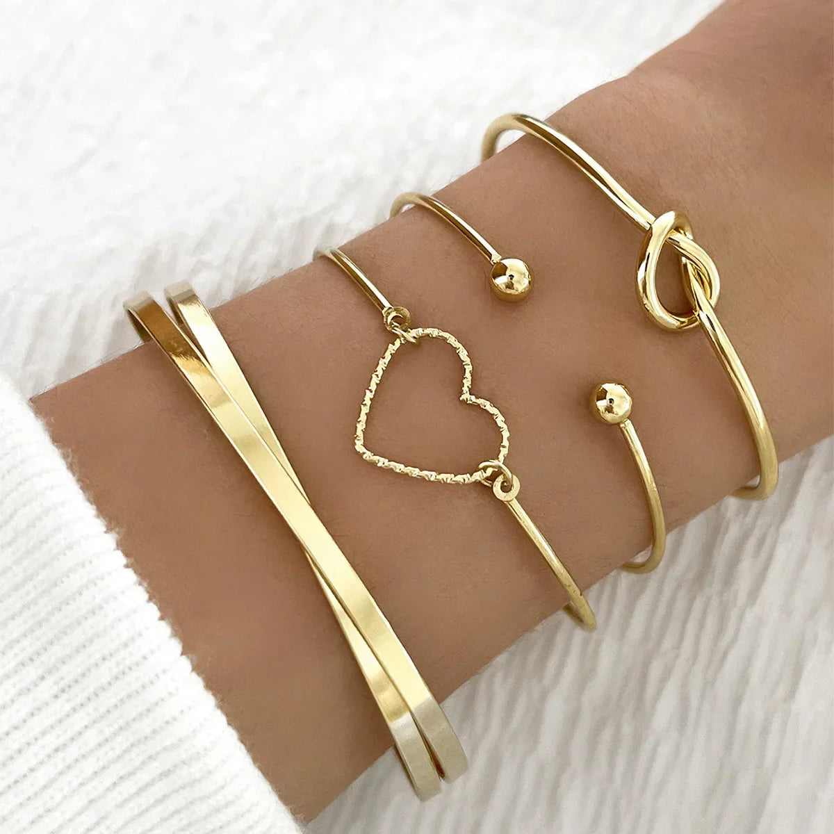 Silver Color Stainless Steel Colorfast Bracelets Skyful Star Bracelet Set for Women Fashion Light Luxury Jewelry Gifts Wholesale