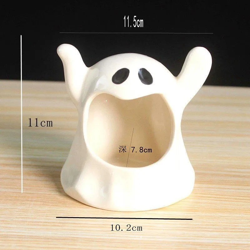 Halloween Candy Bowls, Halloween Candy Dish Candle Holder Bat Ghost Ceramic Dish Halloween Party Decorations