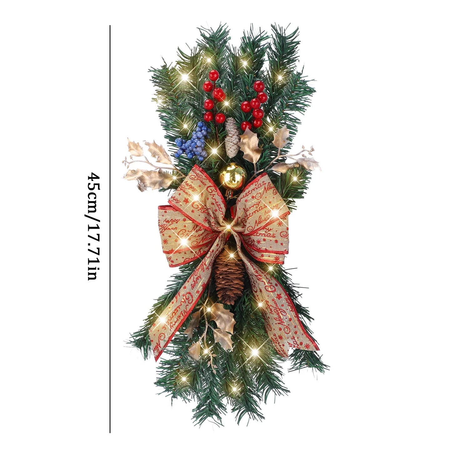 Christmas Wreath Pendants Stairway Stairs Trim Door Window Wreath Wall Hanging Garland Ornaments Xmas Navidad Holiday Decoration