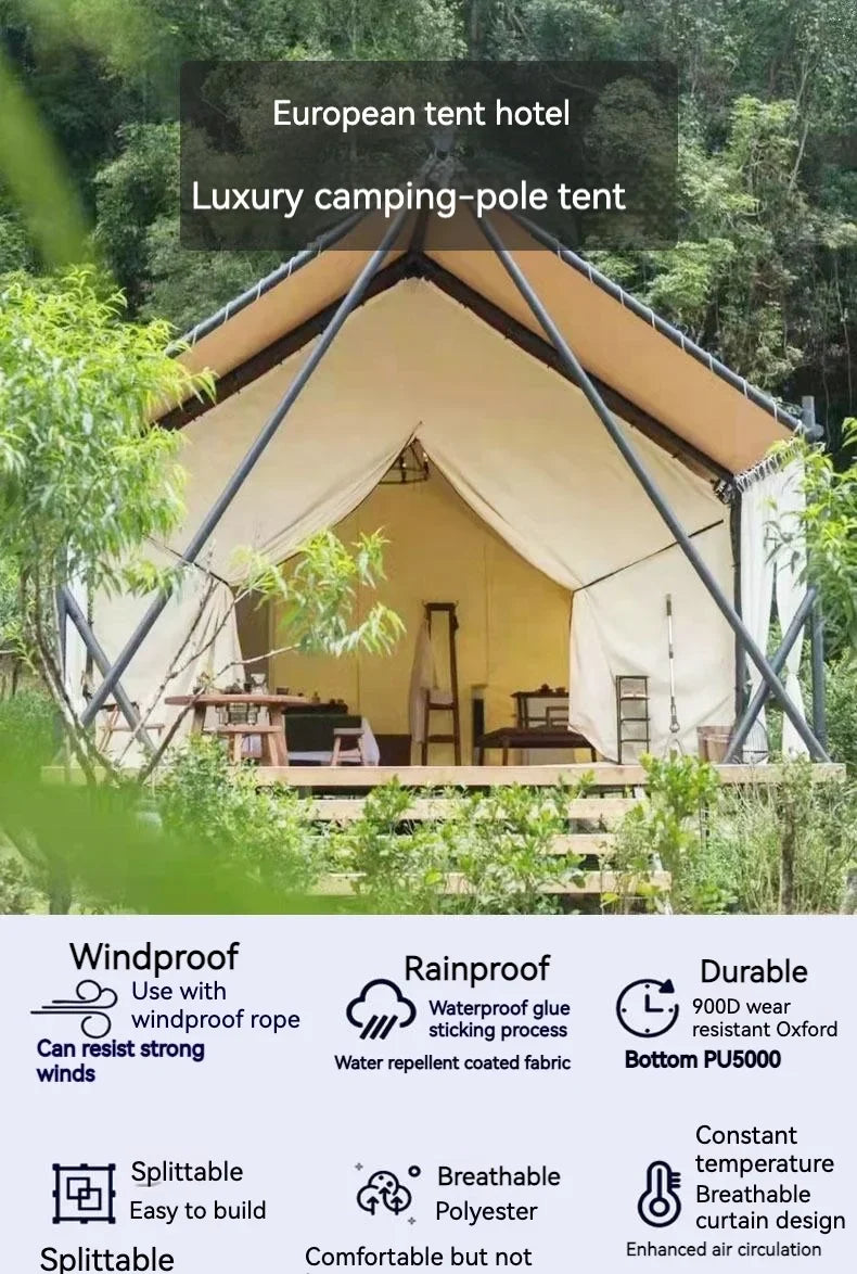 Outdoor Camping Beach Tent Waterproof and  Made of Oxford PVC Fabric for Summer