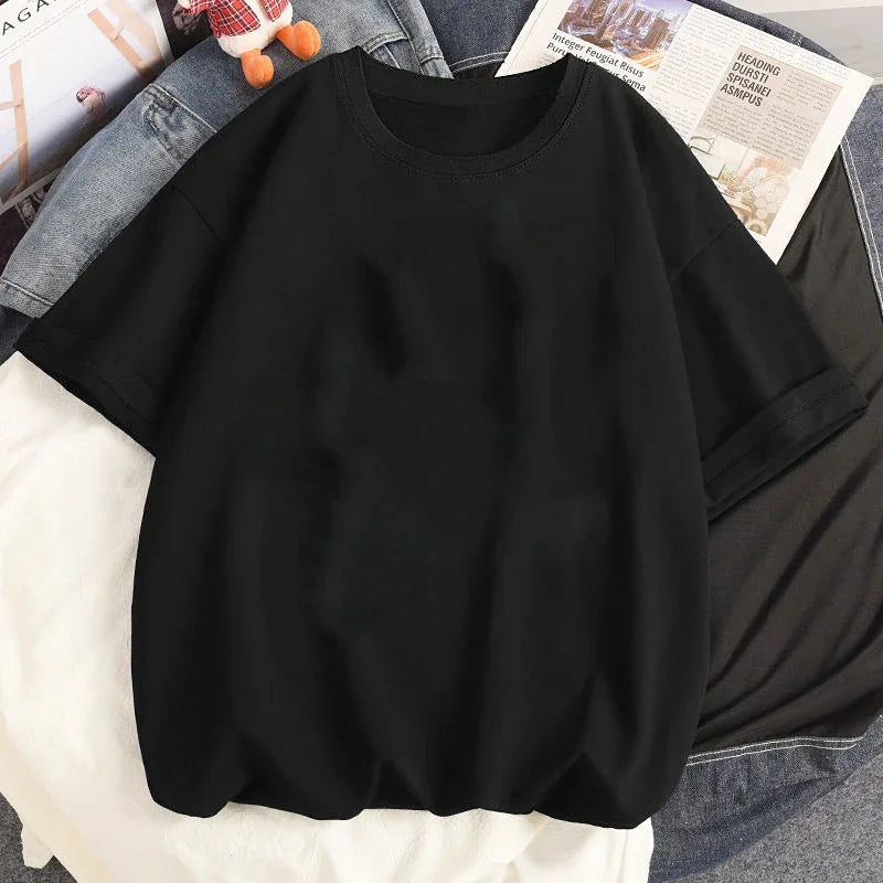 Short Sleeve T -Shirt Graffiti Print Summer Casual Harajuku T-Shirt Oversized Woman Y2k Aesthetic Women's Graphic Clothes
