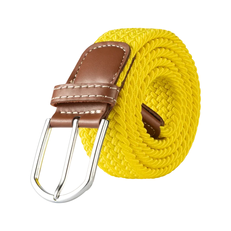 Black Female Casual Knitted Pin Buckle Men Belt Woven Canvas Elastic Expandable Braided Stretch Belts for Women Jeans Belts Belt