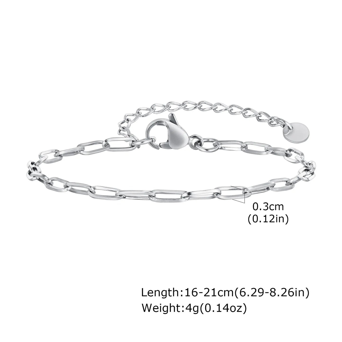 1/2/3pcs Chain Bracelet for, Stainless Steel Twisted Rope Cuban Chain