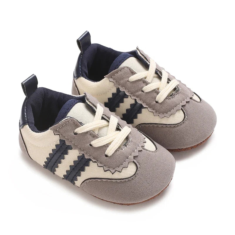 Fashion Color Blocking Lace Up Casual Shoes Spring And Autumn Baby Casual Shoes 0-18 Months Flat Shoes Baby Walking Shoes