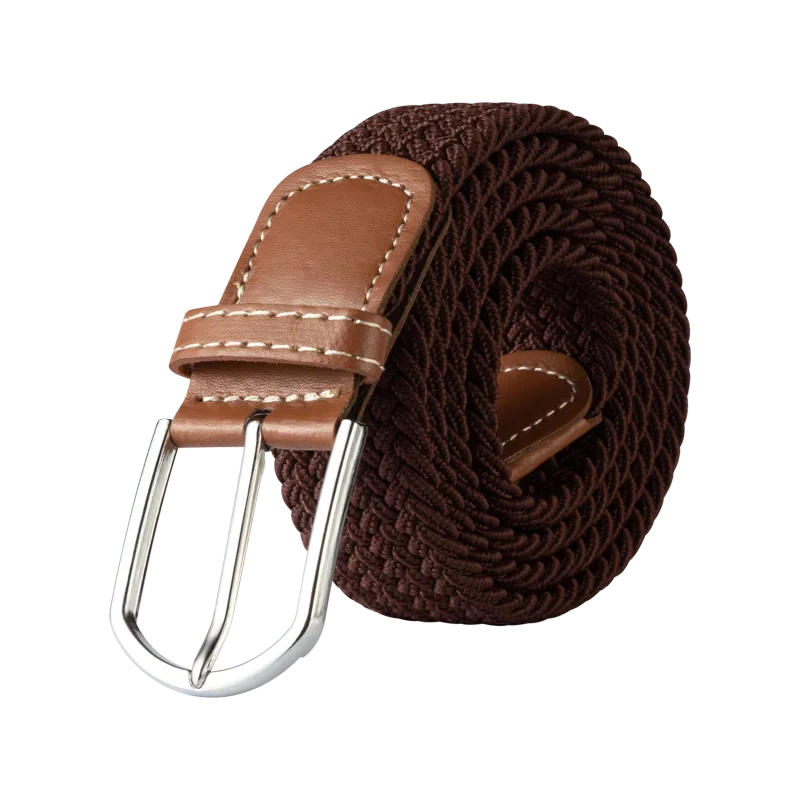 Black Female Casual Knitted Pin Buckle Men Belt Woven Canvas Elastic Expandable Braided Stretch Belts for Women Jeans Belts Belt