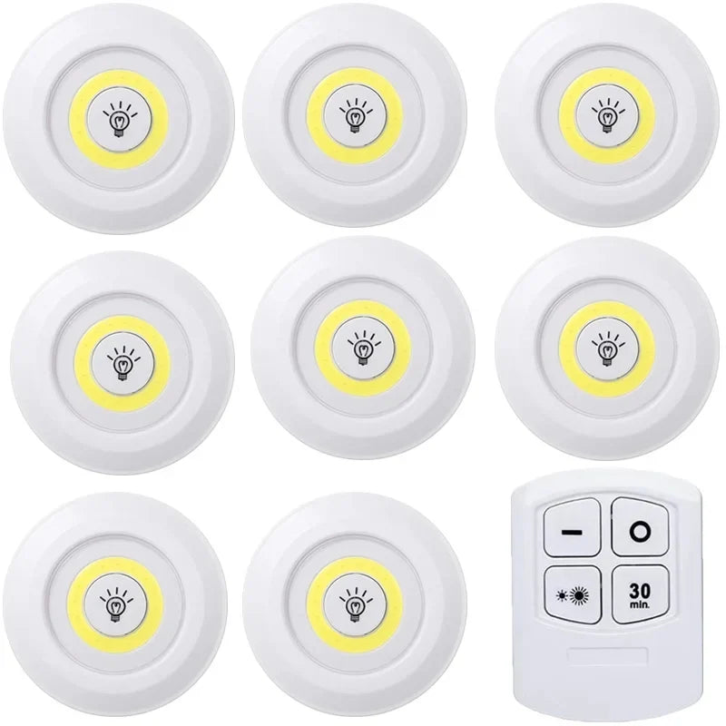 Dimmable LED Under Cabinet Light with Remote Control Battery Operated LED Closets Lights Wardrobe Bathroom Lighting Night Light