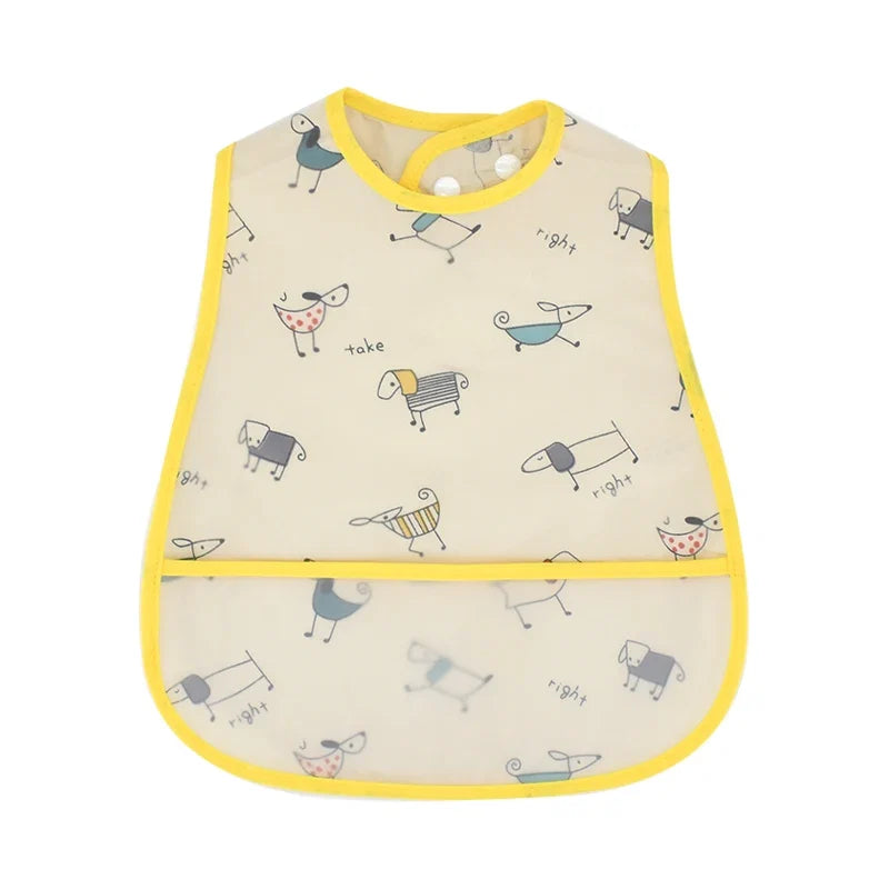 2023new Cartoon Pattern EVA Waterproof Pocket Lunch Feeding Bibs