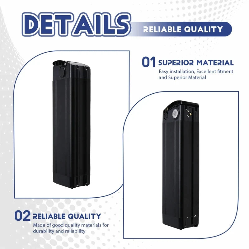 Electric E Bike Bicycle 18650 Battery Box Case Cover 48V Empty Silver Fish Ebike Aluminum Housing Accessories