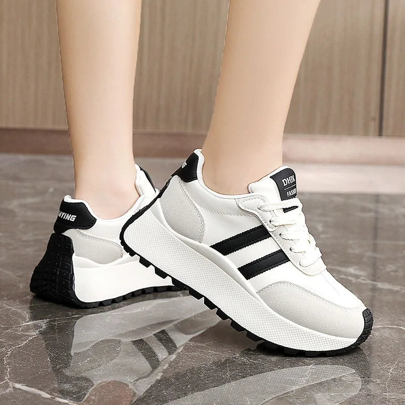 2026 Summer Thick-Soled Women Shoes Height-Increasing Women Sneakers Casual Skate Shoes Lace-Up Sports Running Shoes for Women