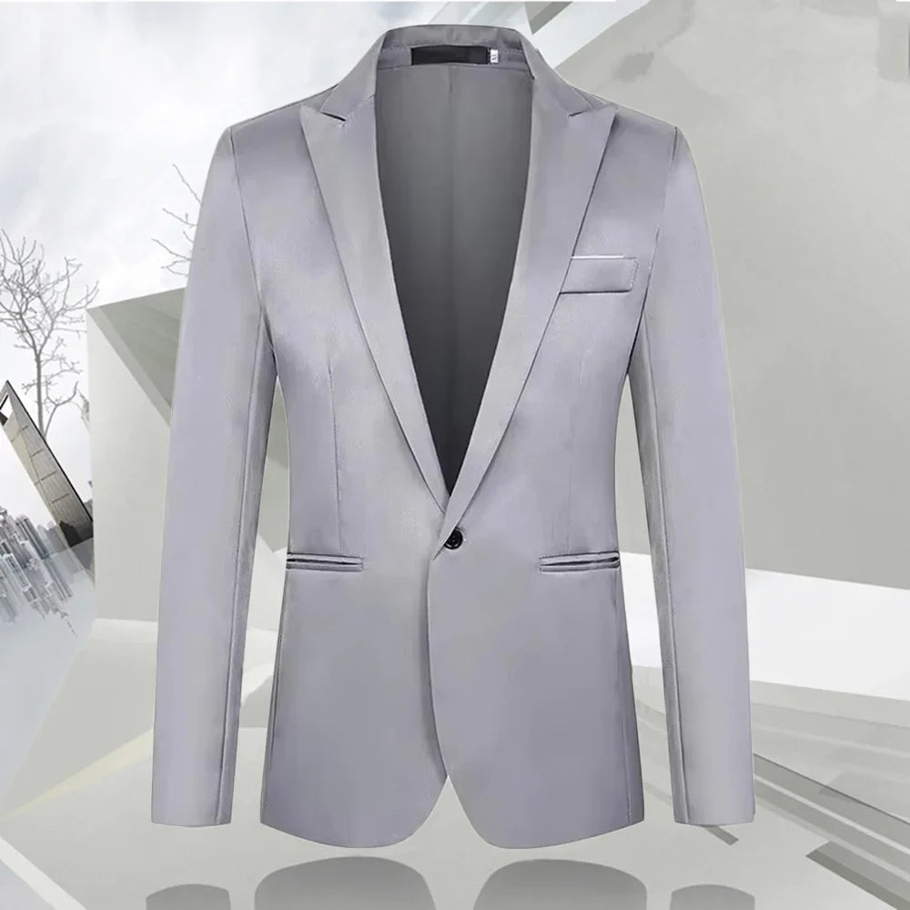 Men Autumn Trendy Slim Jacket, Casual, Business, Long Sleeve. Light Luxury Suit Streetwear