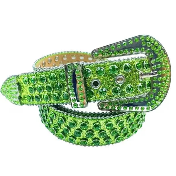 Decorative Women's Belt BB Simon Diamond Fashion Western Belt Full Diamond Embedding PU Wide Crystal Diamond Be