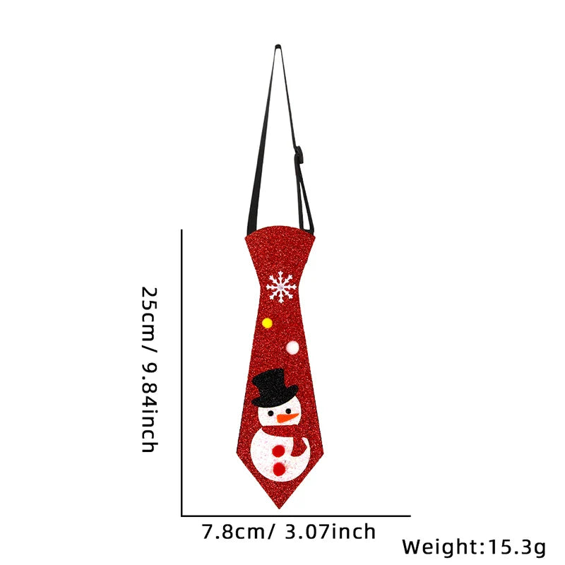 1PC 2024 Christmas Neckties Cartoon Christmas Ties For Boy Girl Santa Claus Party Kids Costume Accessories Christmas Decoration