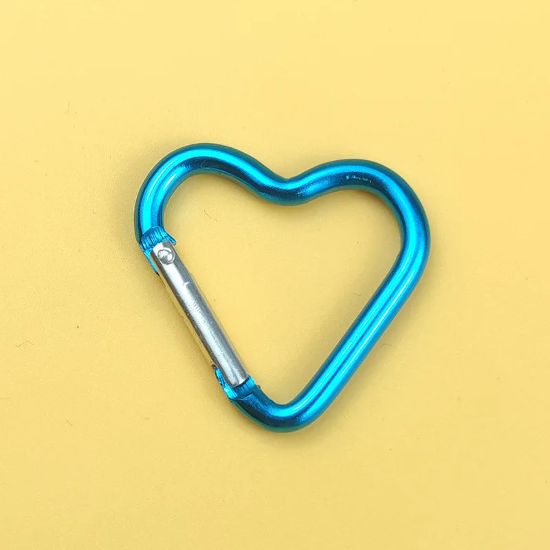 1 Pcs Heart-Shaped Aluminum Carabiner Key Chain Clip Outdoor Keyring