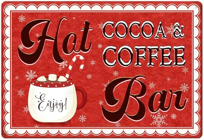 Christmas themed winter gingerbread bakery metal logo retro home kitchen coffee shop wall decoration