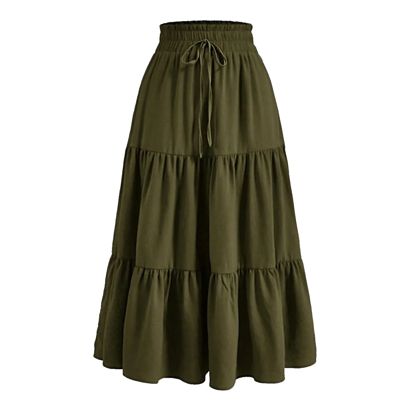 Women'S Boho Vintage Floral Print Maxi Skirt Elastic High Waist Pleated Flowy A Line Long Skirts Toddler Fall 2024 Falda Short