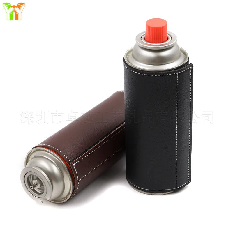 2 Outdoor Camping Camping Long Air Tank Protective Cover Insulated Cover Leather Stitched Portable Air Tank Cover