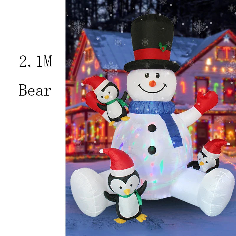2023 LED Air Inflatable Santa Claus Snowman Elk Outdoor Garden Airblown New Year Christmas Decoration Gift For Kids Children Toy