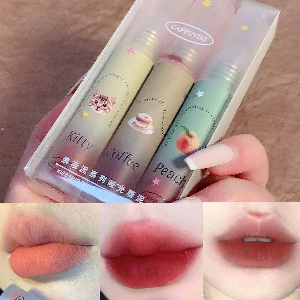Lightweight Matte Finish Lip Stain Charm Lasting Non-fading Lip Makeup Mini Lipstick for Women