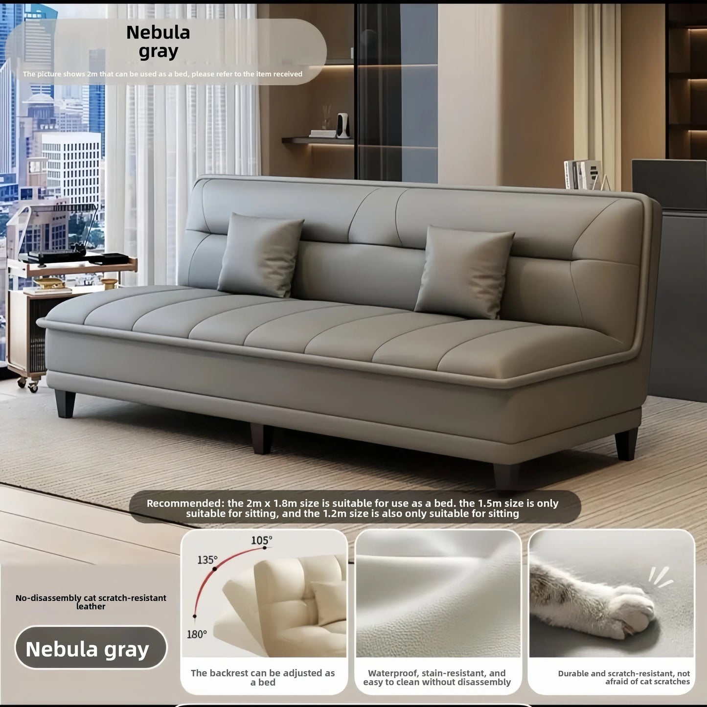 Stable Sofa living room small apartment bedroom folding sofa bed dual-purpose simple modern new small sofasturdy and durable