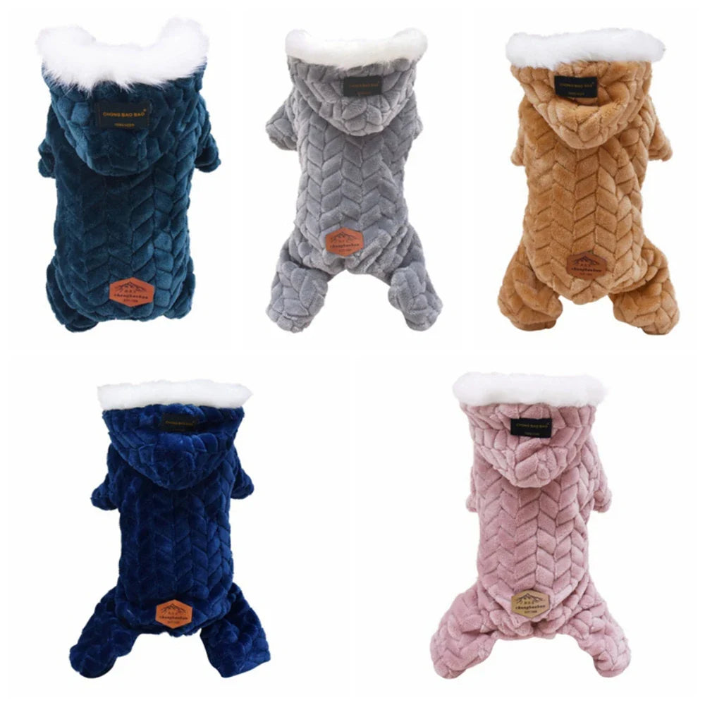 Pet Dog Clothes Winter Warm Fleece Dogs Jumpsuits Pet Clothing for Small Dogs Puppy Cats Hoodies Jacket Chihuahua Yorkshire Coat