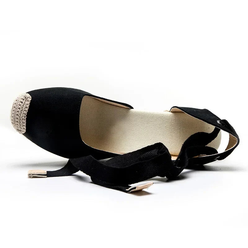 2025 Spring Hemp Rope Wedge with Light Bottom Strap Ladies Sandals Summer High Heel Platform Women Shoes Plus Size 40 41 42