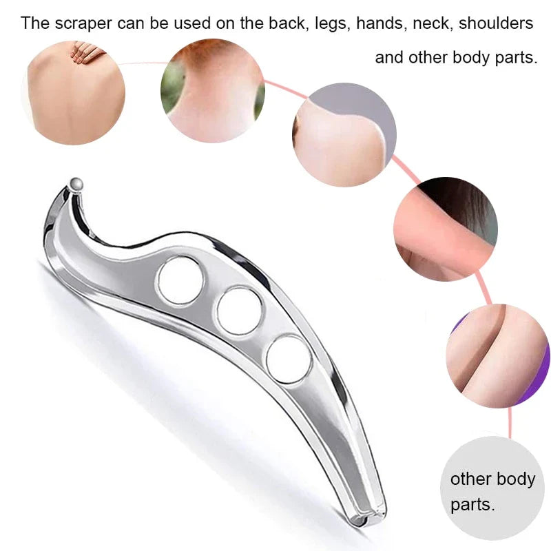 Stainless Steel Gua Sha Muscle Fascia Scraper Tool Skin Scraping Massage Tool Body Shoulder Back Arm Leg Massage Care