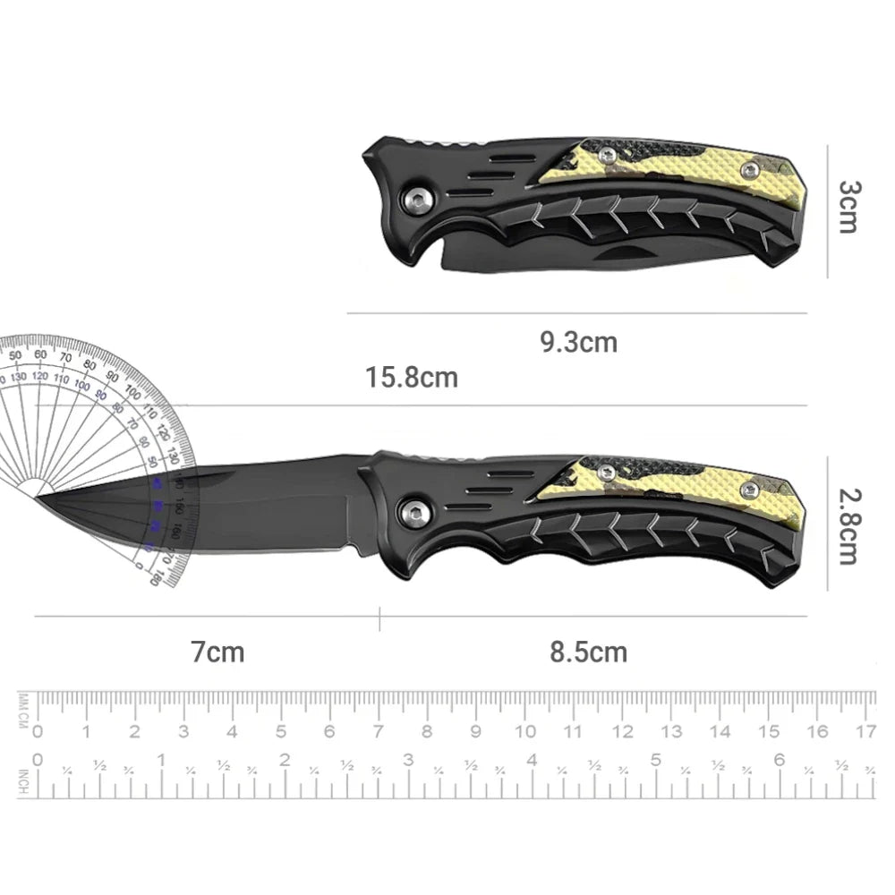 Fine Stainless Steel Folding Pocket with Sharp Edge Multifunctional Utility Tool for Camping BBQ and Outdoor Survival