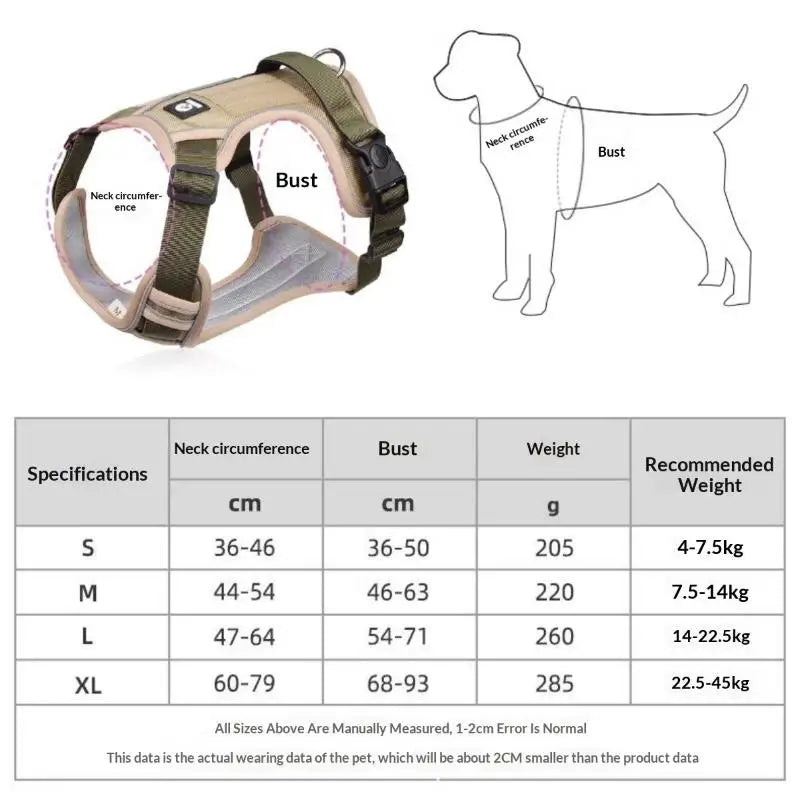 Dog Harness Reflective Midium Large Dogs Tactical Vest Adjustable Harness Oxford Cloth Vest Training Hound Pet Accessoires