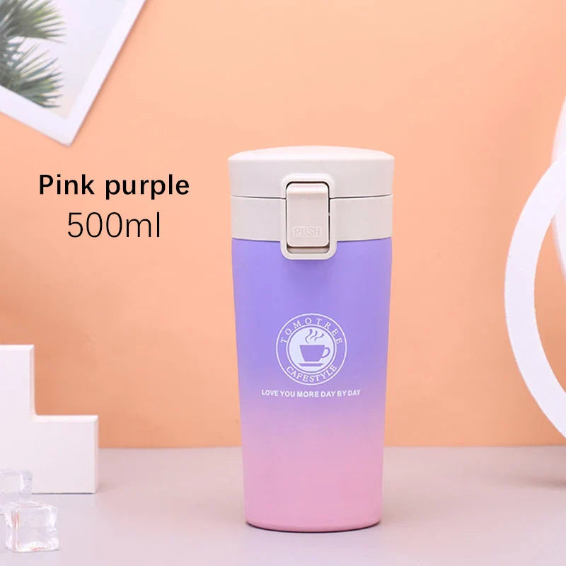 500ml water bottle Thermos Coffee Mug Double Wall Stainless Steel Tumbler Vacuum Flask Bottle Thermo  Travel Free Shipping