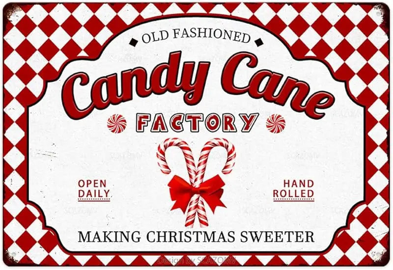 Christmas themed winter gingerbread bakery metal logo retro home kitchen coffee shop wall decoration