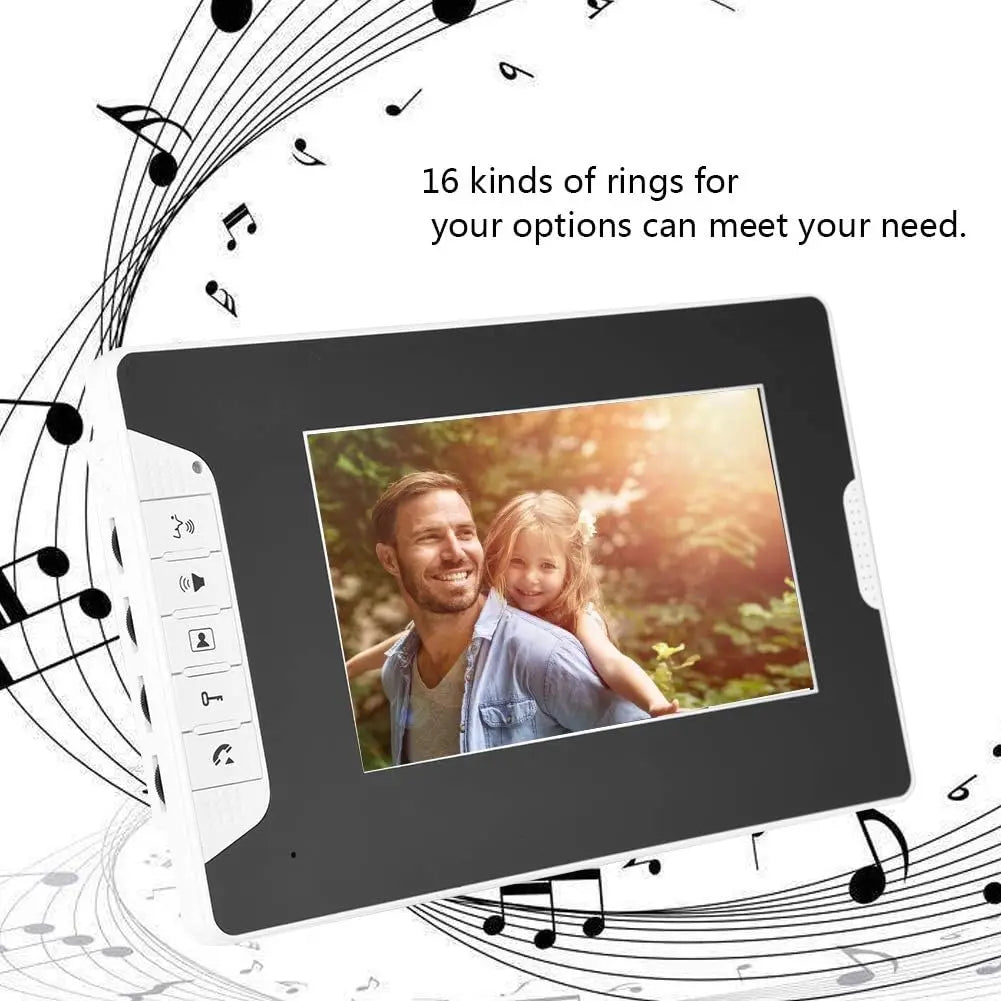 Video Intercom System, 7" Video Intercom Doorbell Camera System, Video Door Phone Intercom Kit Waterproof Camera Door Bell