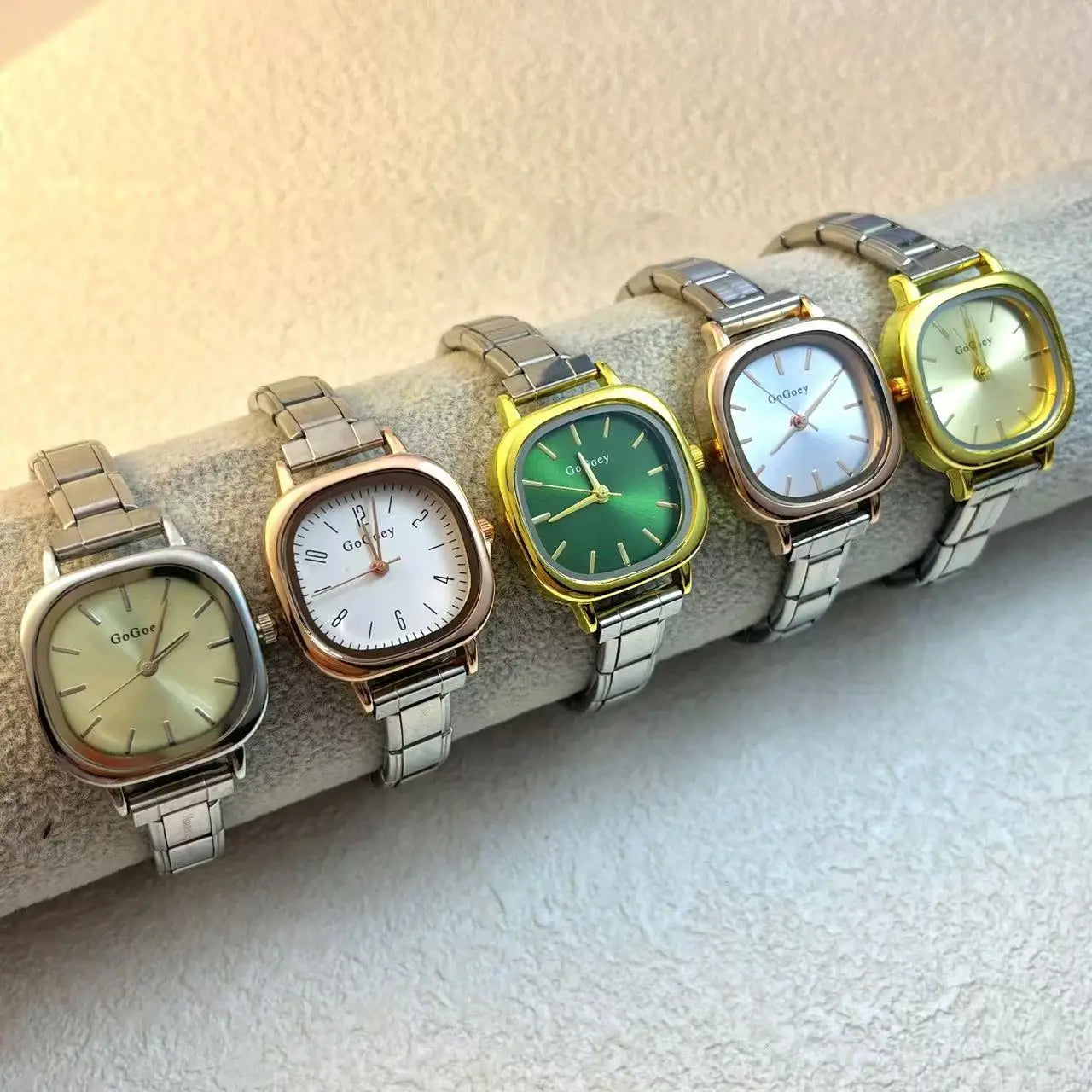 Chic Design Minimalist Women Men Squarel Quartz Watch Stainless Steel Strap Fashion Party Birthday Daily Perfect Gift