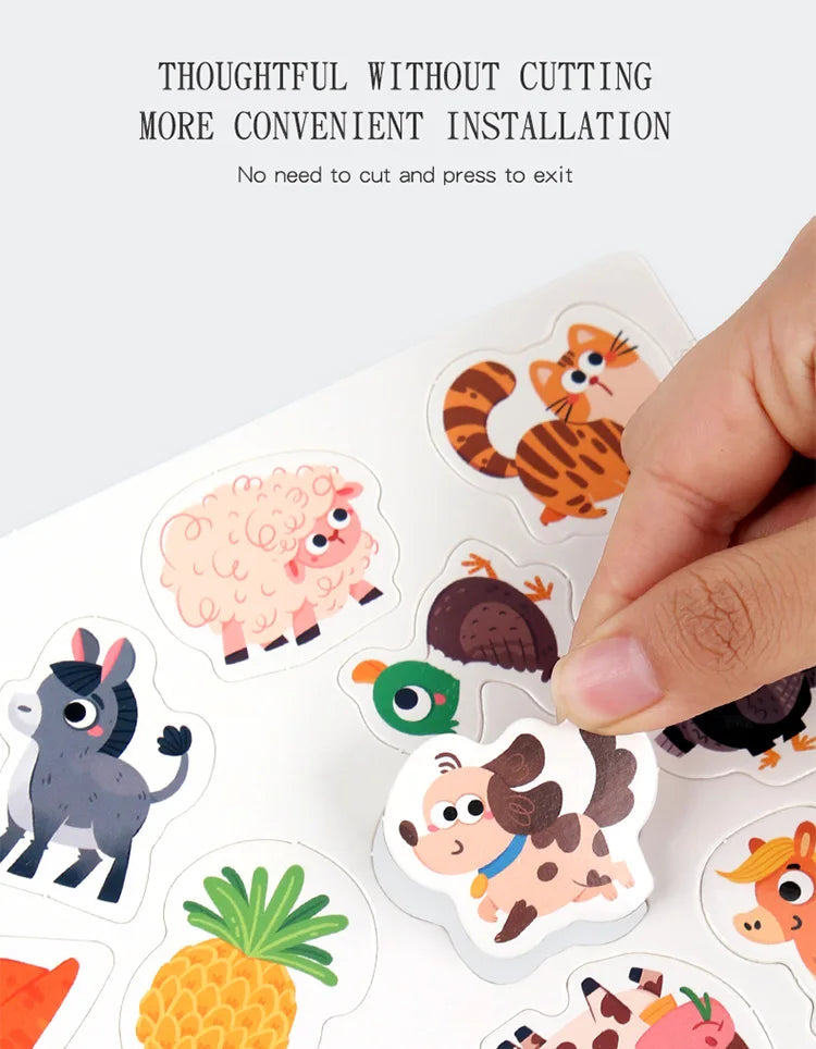 Montessori Busy Book Sticker Quiet Book for Kids Early Educational Toy Toddlers Matching Puzzles Game Baby Learning Toys Gifts