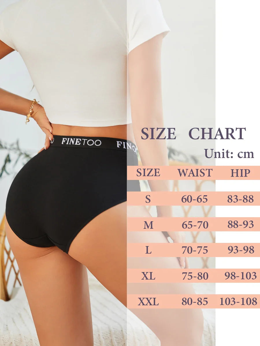 FINETOO 5PCS Cotton Seamless High Waist Underwear, Women's Belts Panties Low Waist, Plus Size Lingerie New.
