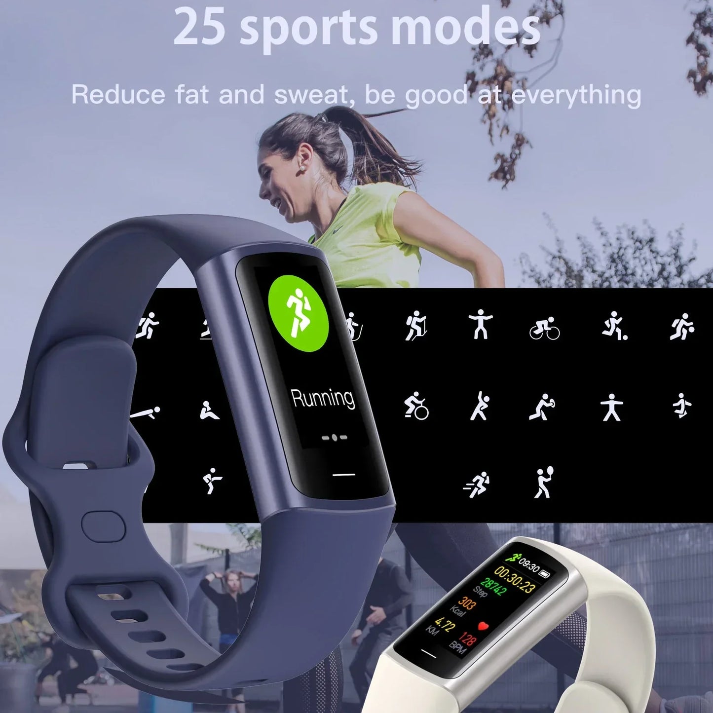 Smart Band 8 Pro Fitness Bracelet Wristbands Woman Pedometers For Walking Women'S Watches For Huawei Xiaomi Phone
