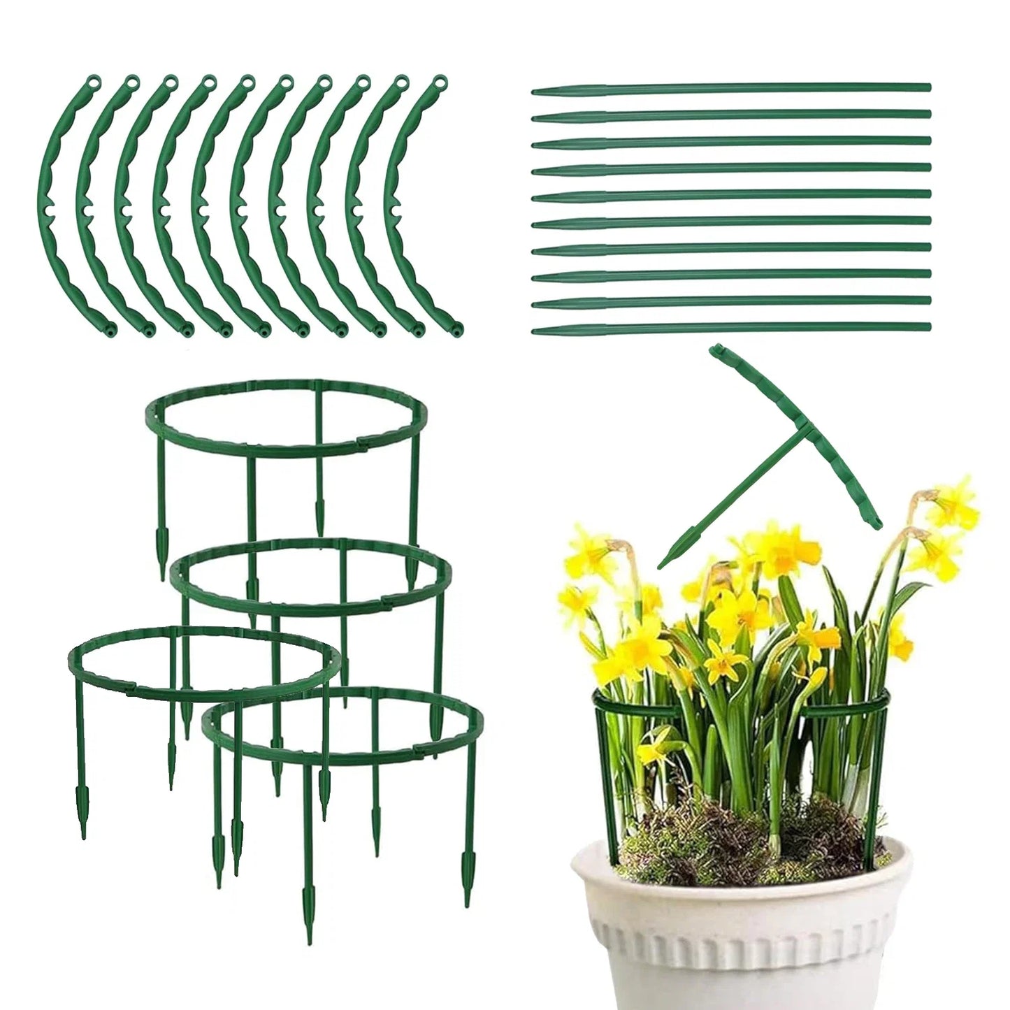 4/8PCS Plastic Plant Support Stakes, Garden Plant Stem Support Rods, Flower Vine Holder for Greenhouse, Potted Plants, Gardening