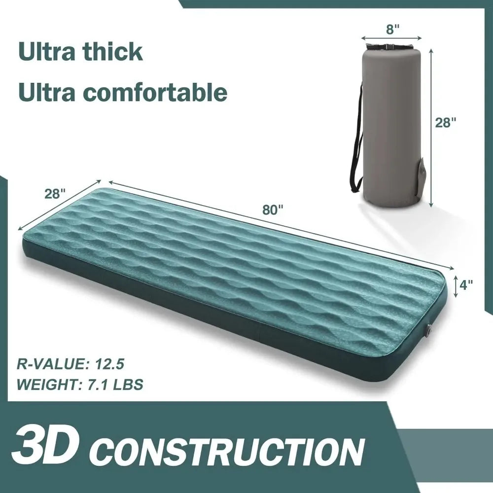 Outdoor Camping Single Inflatable Mattress, Ultra-Wide Sleeping Mat, Ultra-Light Folding Bed Sleeping Mat, Car Travel Mat