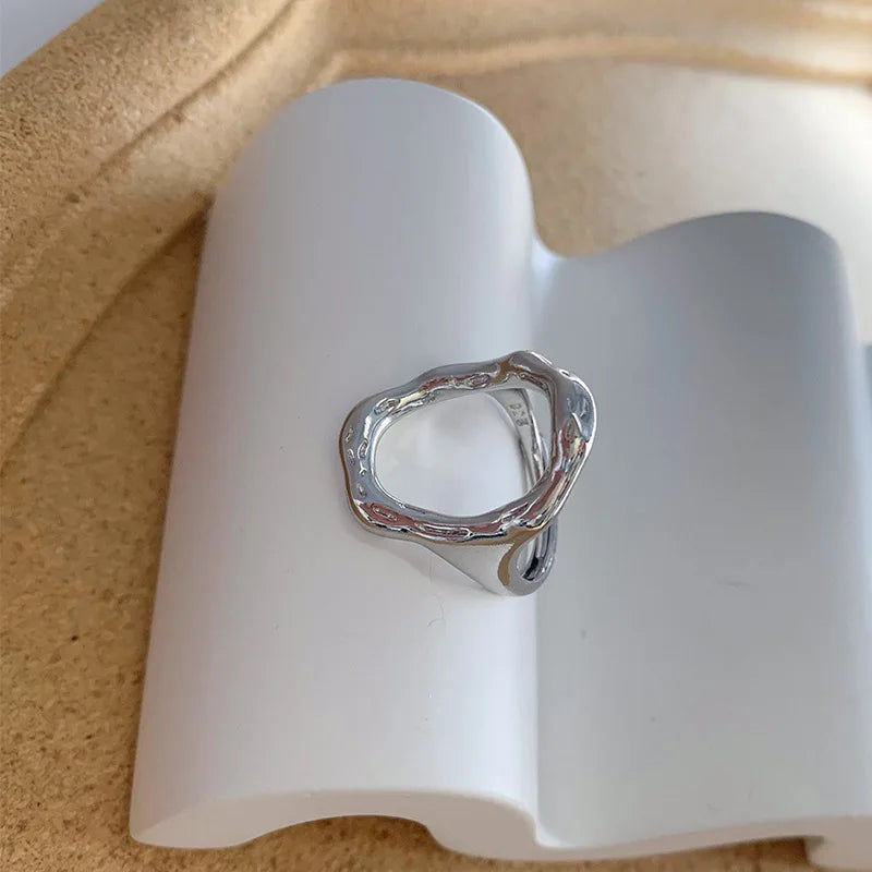925 Sterling Silver Open Finger Mobius Ring Twist for Women Golden Rock Punk Lines Stackable Jewelry Gift Dropship Wholesale