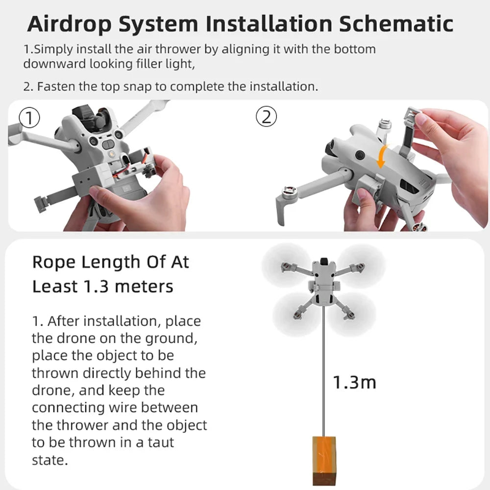 BRDRC Airdrop System for DJI Mini 4 Pro Drone Remote Thrower Casting Fish Bait/Giving Gifts/Emergency Rescue Drone Accessories