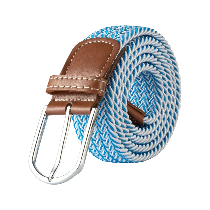 Black Female Casual Knitted Pin Buckle Men Belt Woven Canvas Elastic Expandable Braided Stretch Belts for Women Jeans Belts Belt