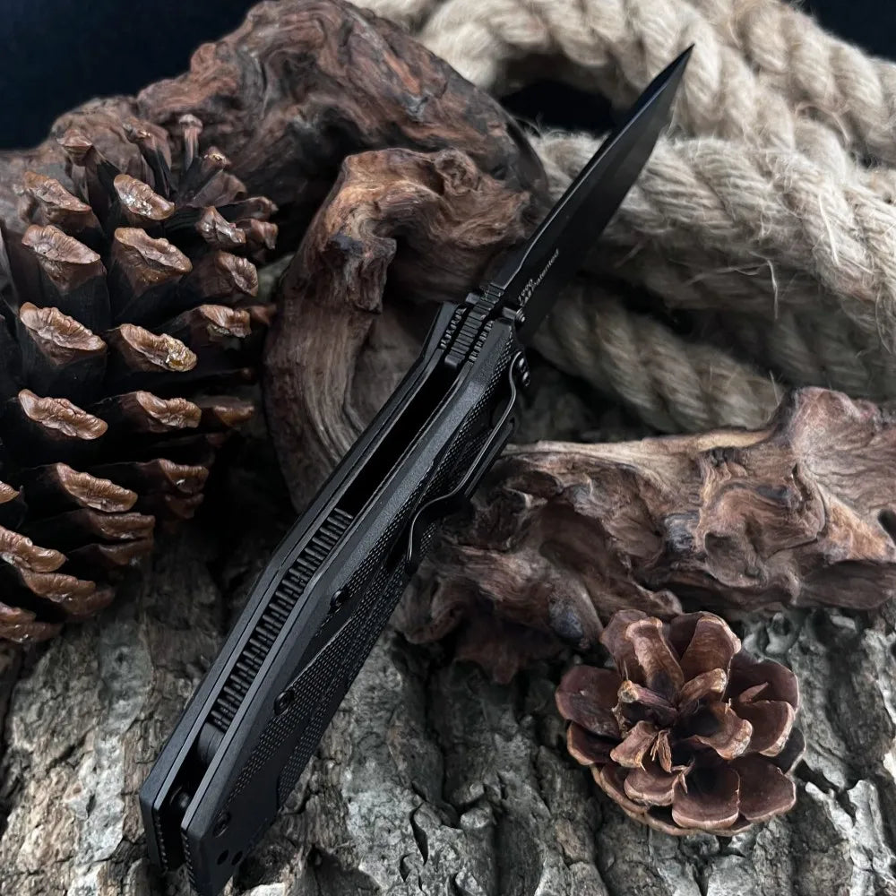 1990 folding knife, sturdy and durable, nylon handle 9cr18mo vblade, portable outdoor camping tool, a gift for men