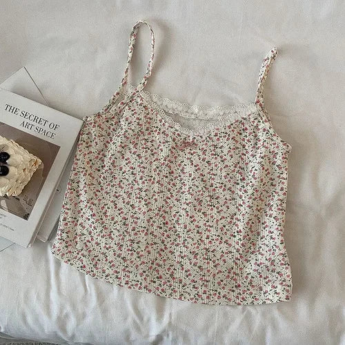 Camisole women's tops Summer short tops 2021 new Vintage lace slim warm joker ladies bottoming cute tops for women Camis