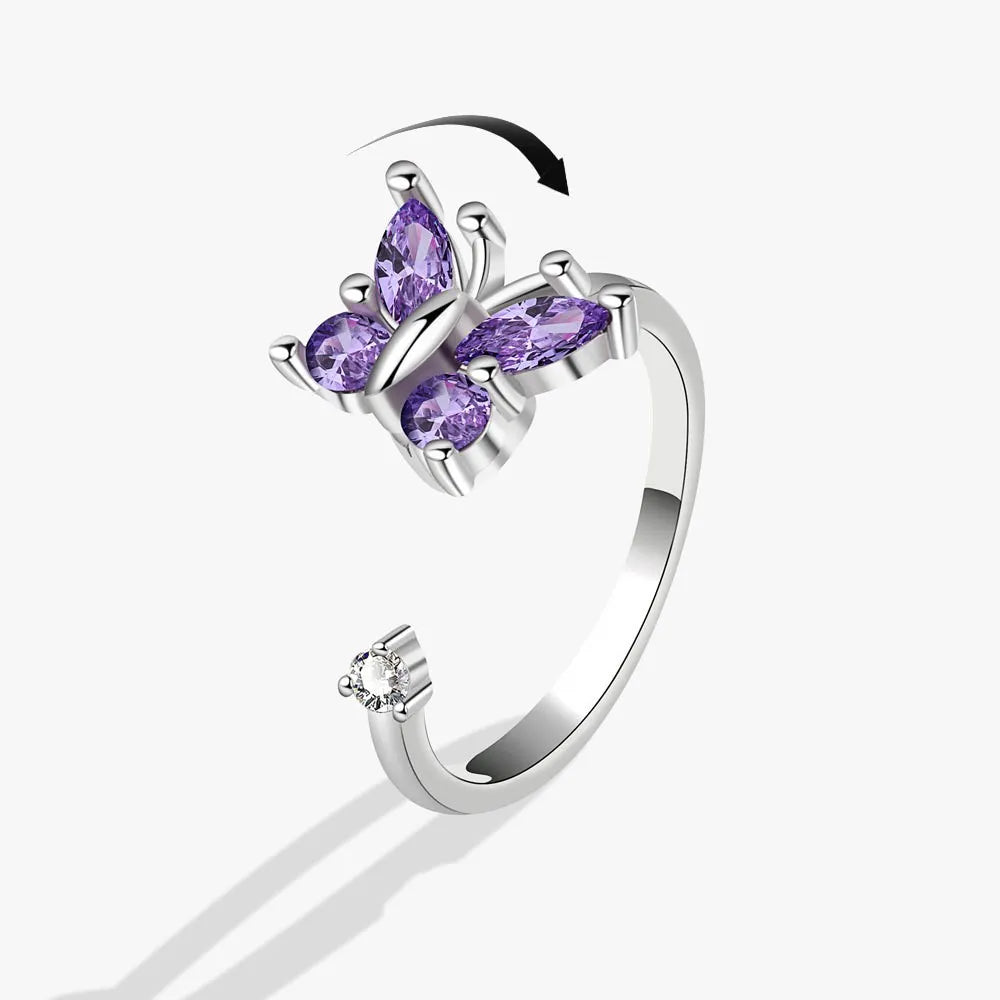 Vintage Dandelion Anxiety Ring Fidget Spinner Rings for Women Stackable Finger Ring Anti Stress Engagement Jewelry Rotate Gifts