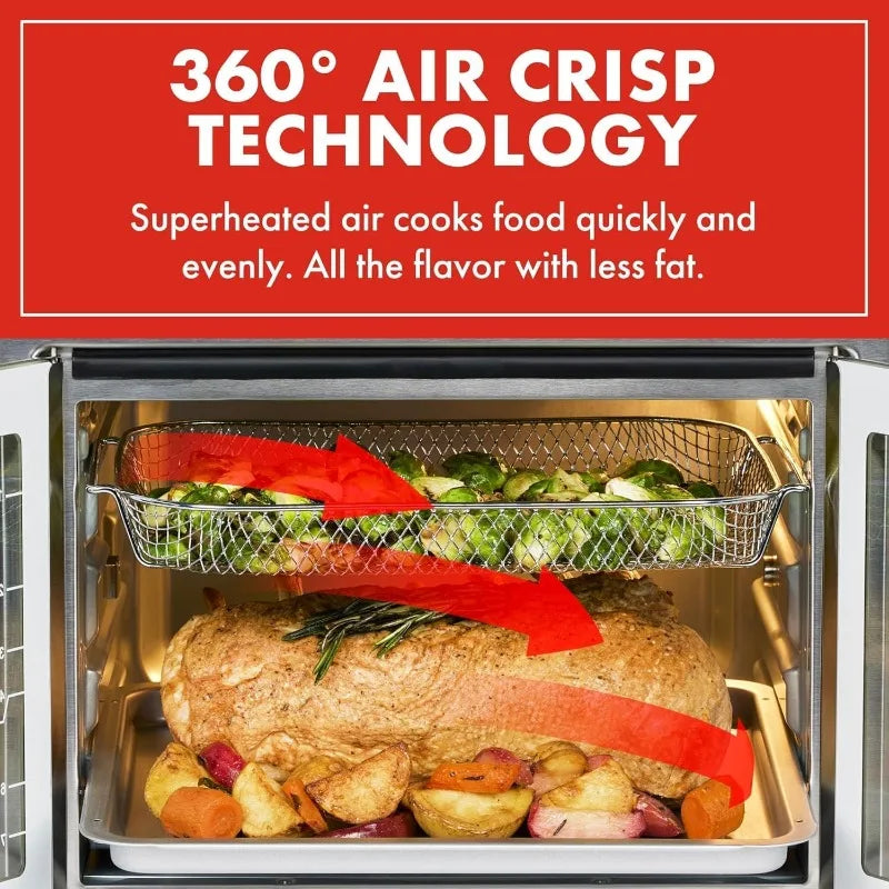 Extra Large French Door Air Fryer  Oven Combo 24 Cooking Functions