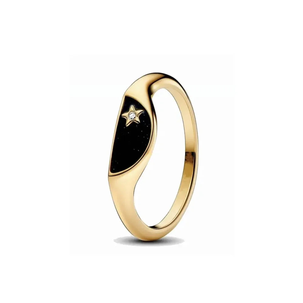 Gold Color Sun Heart Bow Size 6 7 8 9 Ring Rings for Trenday Women