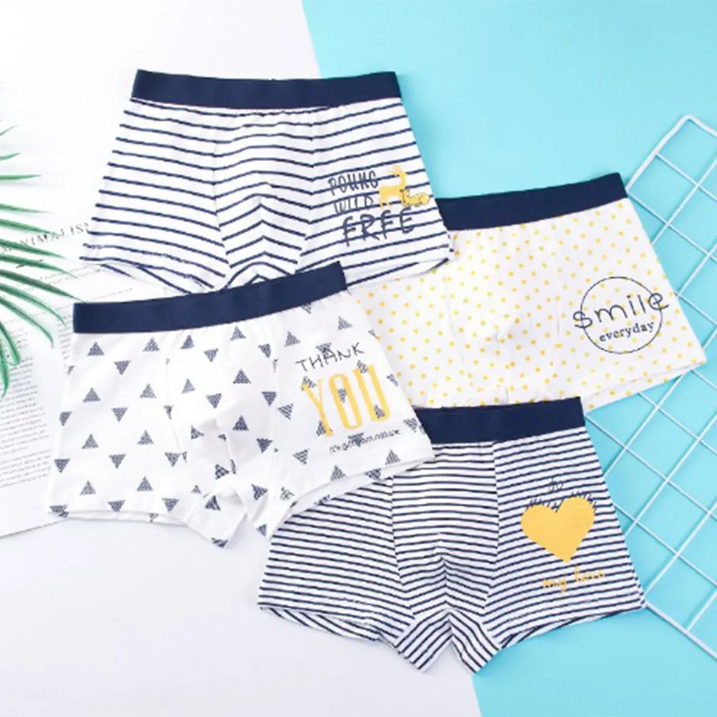 4pcs Baby Boys Boxers Cotton UnderPanties Cute Kid UnderWear Bear Car Cartoon Print Briefs Soft Shorts Student Boy Panties 2-16Y