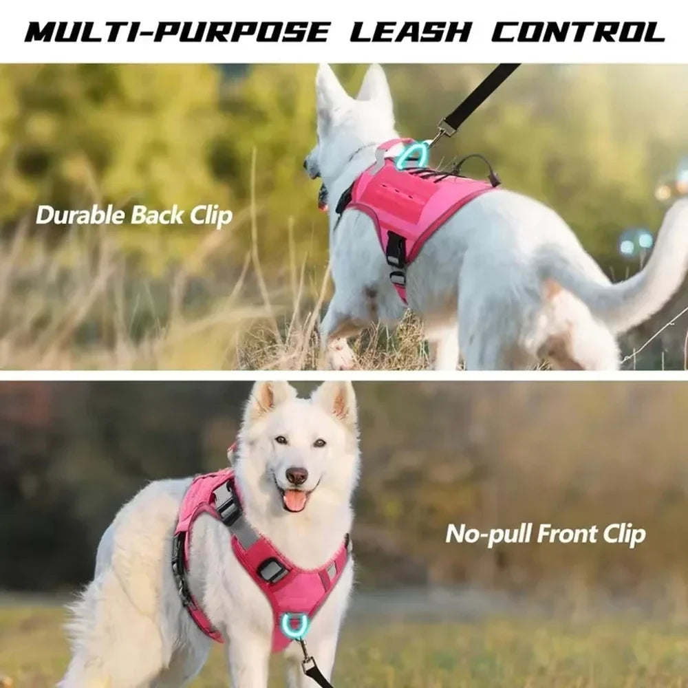 Adjustable No-pull Tactical Dog Harness With Handle For Large Dogs Reflective Vest For Labrador Retriever Siberian Dogs Supplies