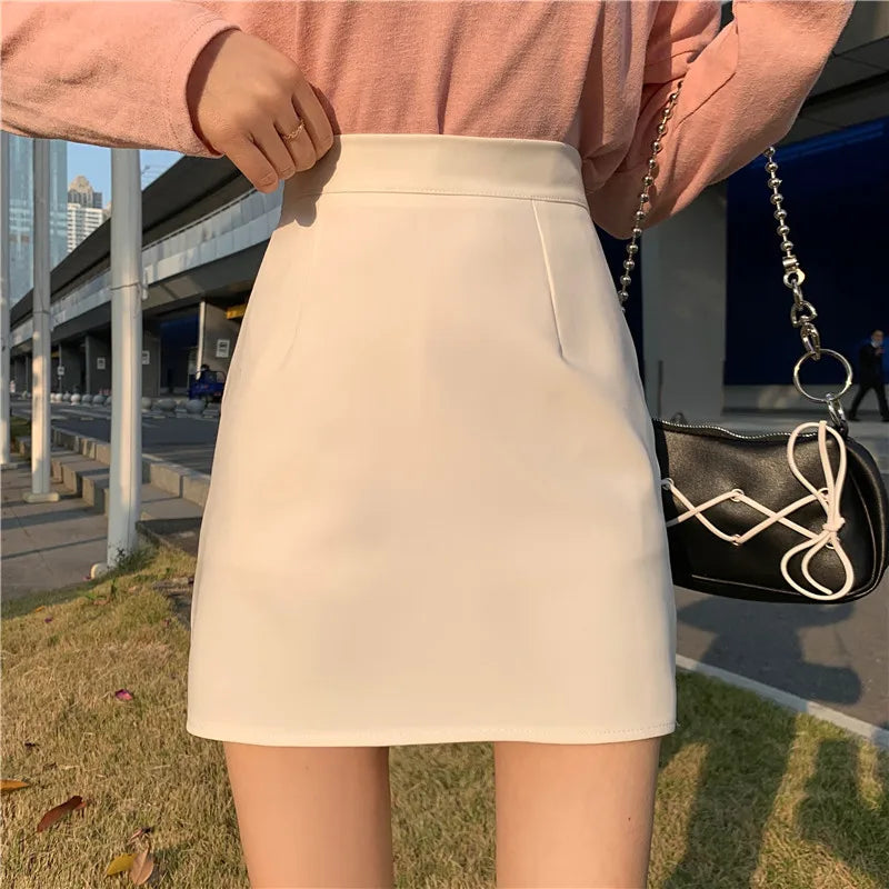 Mini Skirts Women Clothing Students Summer New Arrival High Waist Streetwear Candy Colors Faldas Mujer All-match Leisure Simple